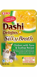 INABA CAT Dashi Delights Silky Broth Kuřecí s tuňákem & mušlí - pochoutka pro kočky - 40g