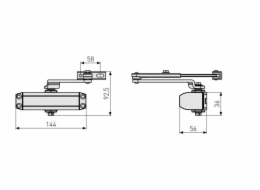 ABUS Zavírač dveří Abus AC7023, 40 - 80 kg