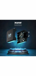 PORT CONNECT GaN síťová nabíječka pro 2xUSB-C PD a 1xUSB-A QC, 120W, černá