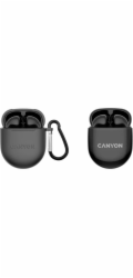 Canyon CNS-TWS6 CANYON TWS-6 BT sluchátka s mikrofonem, BT V5.3 JL 6976D4, pouzdro 400mAh+30mAh až 22h, černá