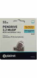 PLATINET flashdisk USB 3.2 METAL WATERPROOF DUAL USB-C USB-A 32GB 