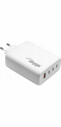 Akyga Nabíječka univerzální USB-A + 3x USB-C PD 5-28V / max. 5A 140W Quick Charge 3.0 GaN, bílá
