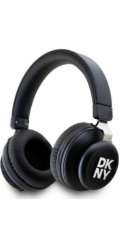 DKNY PU Leather Stack Logo Bezdrátová Sluchátka Black