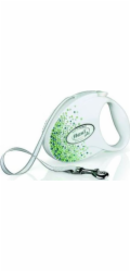 FLEXI Glam Splash Leaf with Swarovski crystals S - Dog Retractable lead - 3 m - white
