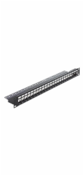 Delock Keystone Patch Panel - Propojovací panel - černá - 1U - 19" - 24 porty
