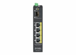 Zyxel RGS100-5P, 5  Port unmanaged PoE Switch, 120 Watt PoE, DIN Rail, IP30, 12-58V DC