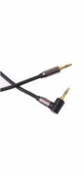 PremiumCord HQ stíněný kabel stereo Jack 3.5mm - Jack 3.5mm zahnutý 90° 1,5m