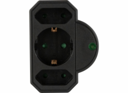 REV Steckdosenadapter 3-fach mit Überspannungsschutz, schwarz