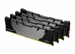 Kingston FURY Renegade - DDR4 - sada - 128 GB: 4 x 32 GB - DIMM 288-pin - 1800 MHz / PC4-28800 - CL18 - 1.2 V - bez vyrovnávací paměti - bez ECC - černá