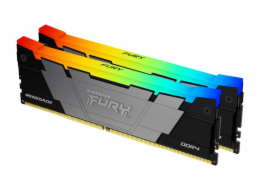 Kingston FURY Renegade RGB - DDR4 - sada - 64 GB: 2 x 32 GB - DIMM 288-pin - 3200 MT/s / PC4-25600 - CL16 - 1.35 V - bez vyrovnávací paměti - bez ECC - černá
