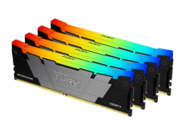 Kingston FURY Renegade RGB - DDR4 - sada - 32 GB: 4 x 8 GB - DIMM 288-pin - 1800 MHz / PC4-28800 - CL16 - 1.35 V - bez vyrovnávací paměti - bez ECC - černá