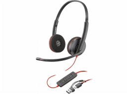 Poly Blackwire 3220 - Blackwire 3200 Series - náhlavní souprava - náhlavní - kabelové - USB-C - černá - Certified for Skype for Business, Cisco Jabber Certified, certifikováno Avaya, certifikováno UC