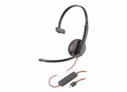 Poly Blackwire 3210 - Blackwire 3200 Series - náhlavní souprava - náhlavní - kabelové - USB-C - černá - Certifikováno Skype, Cisco Jabber Certified, certifikováno Avaya