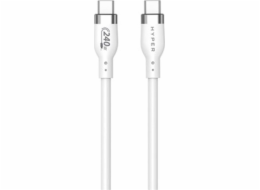 HyperJuice - USB kabel - 24 pin USB-C (M) do 24 pin USB-C (M) - USB 2.0 - 2 m - napájení USB (240 W), technologie Extended Power Range (EPR) - bílá