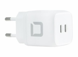 DICOTA Comfort - Síťový adaptér - 45 Watt - 2.5 A - PD 3.0 - 2 výstupní konektory (24 pin USB-C) - bílá