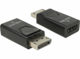 Delock - Video adaptér - DisplayPort s piny (male) do HDMI se zdířkami (female) - černá - pasivní konvertor, podpora 4K30Hz (3840 x 2160), podpora videa 3D