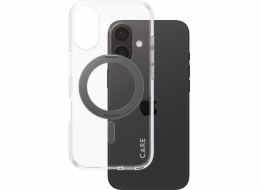 CARE by PanzerGlass - Zadní kryt pro mobilní telefon - s hliníkovým stojánkem - kompatibilita s MagSafe - termoplastický polyuretan (TPU), polykarbonát (PC), hliníková slitina - průhledná, černá - pro