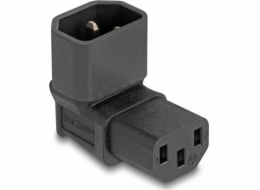 Delock Napájecí adaptér IEC 60320 – z C14 na C13, zástrčka / zásuvka, 2,5 A, 90°, pravoúhlý