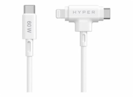 HyperJuice - Kabel Lightning - 24 pin USB-C s piny (male) do 24 pin USB-C, Lightning s piny (male) - 1.5 m - bílá