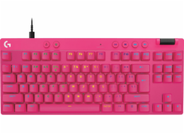 Logitech G PRO X RAPID - Klávesnice - TKL - podsvícení - USB - QWERTY - US mezinárodní - klávesový spínač: Linear - růžová