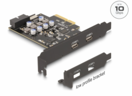 Delock - USB adaptér - PCIe 3.0 x4 nízký profil - USB-C x 1 + USB x 1 + USB 3.0 (interní) x 1