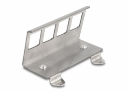 Delock Keystone kovový držák 4-portový na DIN lištu