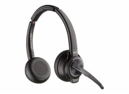 Poly Savi 8220 - Savi 8200 series - náhlavní souprava - náhlavní - DECT / Bluetooth - bezdrátový - USB-A přes adaptér Bluetooth - černá - certifikováno pro Zoom, certifikováno UC