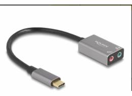 Delock Externí zvuková karta USB Type-C™ s audio adaptérem Plug & Play, 2 x 3,5 mm stereo jack