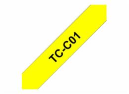 Brother TCC01 - 12 mm x 6.7 m - černá na fluorescentním žlutém podkladu - lamino páska - pro P-Touch PT-2000, PT-3000, PT-500, PT-5000, PT-8E