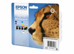 Epson T0715 Multipack - 4-balení - 23.9 ml - černá, žlutá, azurová, purpurová - originální - blistr s RF / akustickým alarmem - inkoustová cartridge - pro Stylus DX9400, SX115, SX210, SX215, SX218, SX