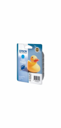 Epson T0552 - 8 ml - azurová - originální - blistr s RF / akustickým alarmem - inkoustová cartridge - pro Stylus Photo R240, R245, RX420, RX425, RX520
