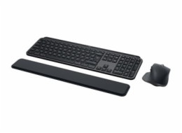 Logitech MX Keys S Combo - Klávesnice a sada myši - podsvícená - bezdrátový - Bluetooth LE - AZERTY - francouzská - klávesový spínač: Scissor-Key - grafit - s Palm Rest