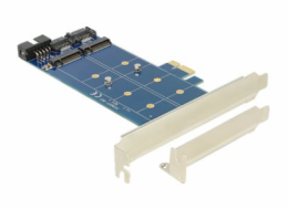 Delock PCI Express Card > 2 x internal M.2 NGFF - Radic úložište - USB 2.0 / M.2 Card / SATA 6Gb/s - nízký profil - PCIe x1