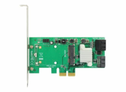 Delock Hybrid 3 x internal SATA 6 Gb/s + 1 x internal mSATA - Řadič úložiště (RAID) - 4 Kanál - SATA 6Gb/s / mSATA - RAID 0, 1 - PCIe 2.0 x2