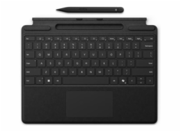 Microsoft Surface Pro Keyboard - Klávesnice - s trackpad, akcelerometr, zásobník pro nabíjení a skladování Surface Slim Pen 2 - QWERTY - anglická - černá - s Slim Pen 2 - pro Surface Pro 10, Pro 11, P