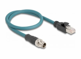 Delock - Sítový kabel - 8kolíkový M12 (M) do RJ-45 (M) - 50 cm - 6.2 mm - SFTP - CAT 6a - IP67 - cerná