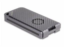 Delock - Kryt úložište - 40 Gbps, herní styl, s LED a ventilátorem, bez nástroju - M.2 - M.2 NVMe Card - Thunderbolt 3, Thunderbolt 4, USB4 - stríbrná