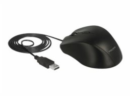 Delock - Myš - levák - optický - 5 tlačítka - kabelové - USB - černá - maloobchod