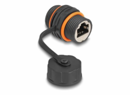 Delock - Sítový propojovací kabel - RJ-45 (F) do RJ-45 (F) - STP - CAT 6a - prirazení pinu 1:1, závit M20, built-in sealing cap - cerná