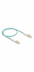 Delock - Sítový kabel - multirežim LC (M) úhlový do multirežim LC (M) úhlový - 1 m - optické vlákno - duplex - 50 / 125 mikron - OM3 - neobsahuje halogen - vode - barva