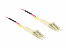 Delock - Síťový kabel - multirežim LC (M) do multirežim LC (M) - 0.5 m - 1.8 mm - optické vlákno - 50 / 125 mikron - OM4 - fialová