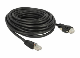 Delock - Patch kabel - RJ-45 (M) šroubovací do RJ-45 (M) - 10 m - stínený stocený pár vodicu s mrížkou (SSTP) - CAT 6 - cerná