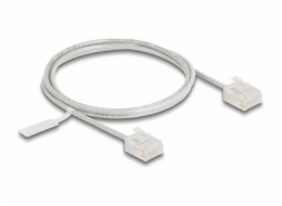 Delock - Patch kabel - RJ-45 (M) krátký do RJ-45 (M) krátký - 1 m - 2.6 mm - UTP - CAT 6 - lisovaný, ultra-tenký - šedá