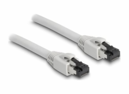 Delock - Patch kabel - RJ-45 (M) do RJ-45 (M) - 10 m - 7.5 mm - S/FTP, PiMF - CAT 8.1 - neobsahuje halogen, provedení bez hrbolku, rychlost prenosu dat až 40 Gbps - šedá