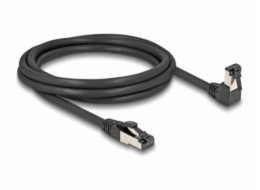 Delock - Patch kabel - RJ-45 (M) dolů zahnutý do RJ-45 (M) rovné - 2 m - 6.2 mm - S/FTP - CAT 8.1 - neobsahuje halogen, provedení bez hrbolků - černá