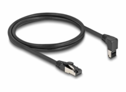 Delock - Sítový kabel - RJ-45 (M) zahnutý nahoru do RJ-45 (M) rovné - 1 m - 6.2 mm - S/FTP - CAT 8.1 - bootovaný, neobsahuje halogen, provedení bez hrbolku - cerná