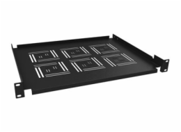 Solarix Police 19" 1U 350mm ukládací plato BK úchyt na přední lišty UP-03-B