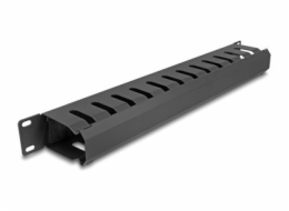 Delock - Kabel vedení pro správu kabelu ve skríni - s kartácem, 2 otvory - cerná - 1U - 19"