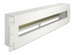 Delock - Jisticová lišta s krytem - montáž na kolejnici DIN - šedá - 3U - 19"