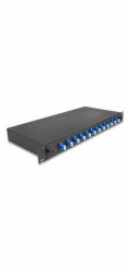Delock - Optická vana - OS2, kompletne sestavená - prední - montáž do racku - LC Duplex x12 - cerná - 1U - 19"